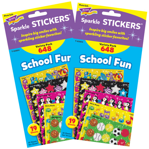 (2 Pk) Sparkle Stickers School Fun