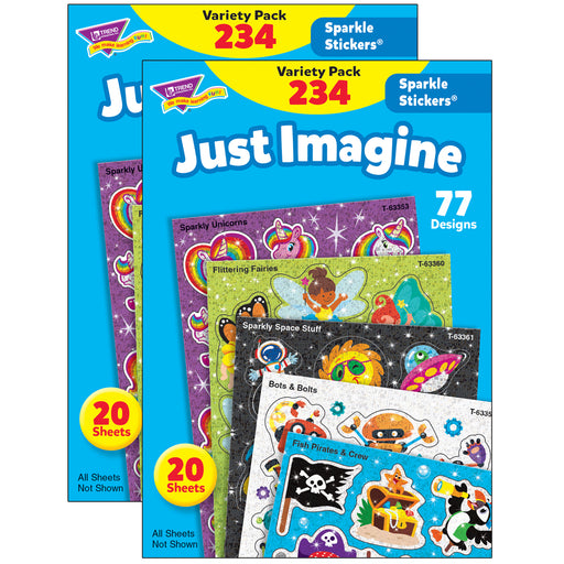 (2 Pk) Just Imagine Sparkle Stickers Variety Pack