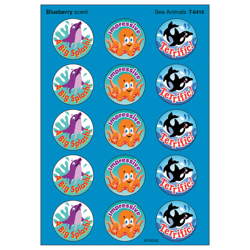 (6 Pk) Stinky Stickers Sea Animals 60 Per Pk Acid-free Blueberry