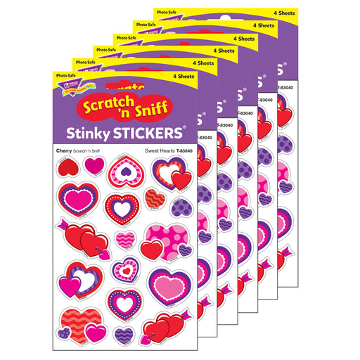 (6 Pk) Sweet Hearts-cherry Shapes Stinky Stickers