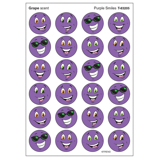 (6 Pk) Stinky Stickers Purple Smiles Grape
