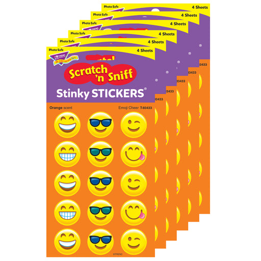 (6 Pk) Emoji Cheer Stinky Stickers Large