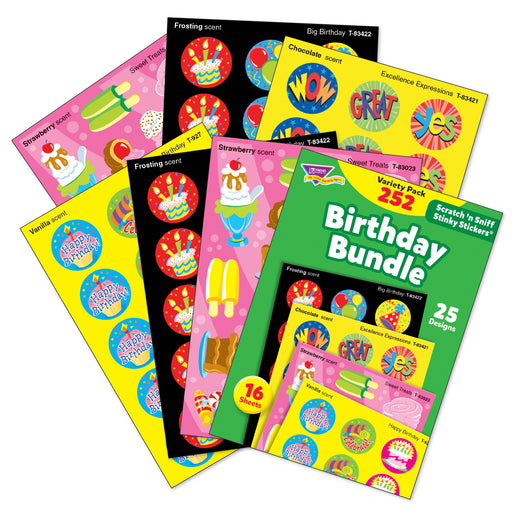 (3 Pk) Birthday Stinky Stickers Variety Pk 252 Ct