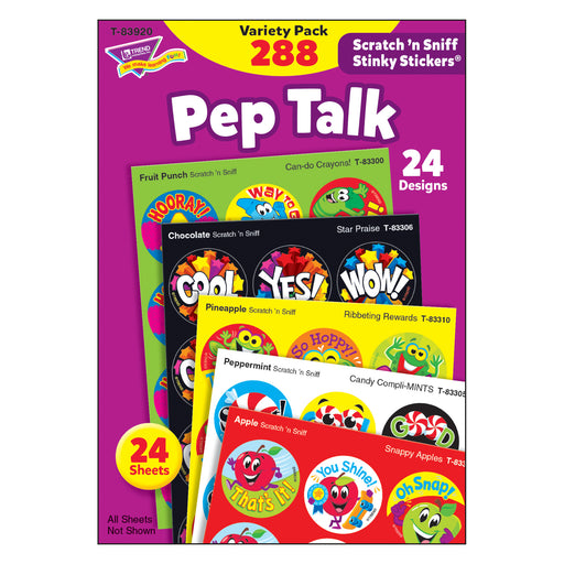 (2 Pk) Pep Talk Stinky Stickers Scratch N Sniff Variety Pk