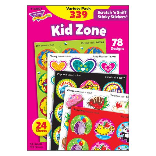 Kid Zone Stinky Stickers Scratch N Sniff Variety Pk