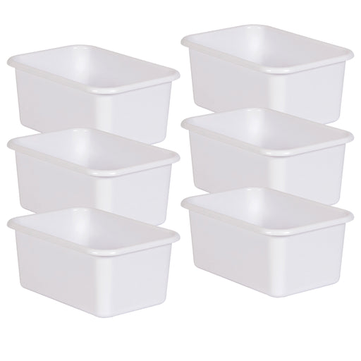 (6 Ea) White Small Plastic Storage Bin