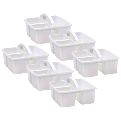 (6 Ea) White Plastic Storage Caddy