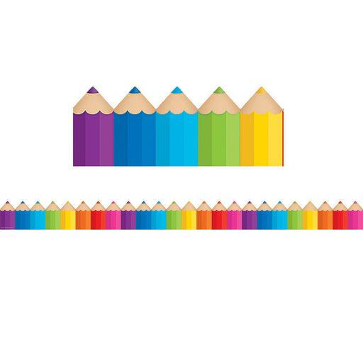 (6 Pk) Colored Pencils Die Cut Border Trim
