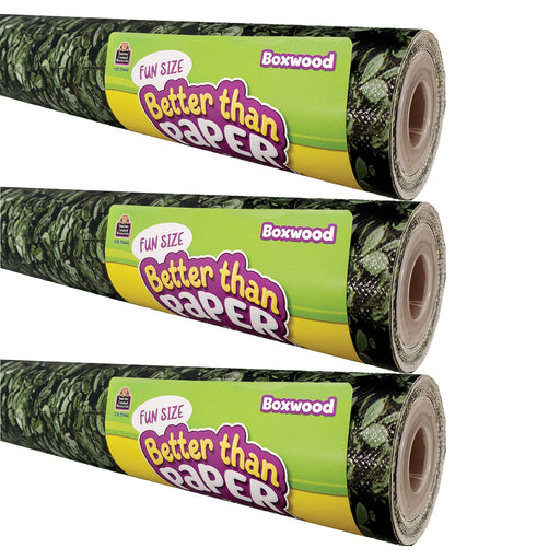 Fun Size Better Than Paper® Bulletin Board Roll, 18" x 12', Boxwood, Pack of 3