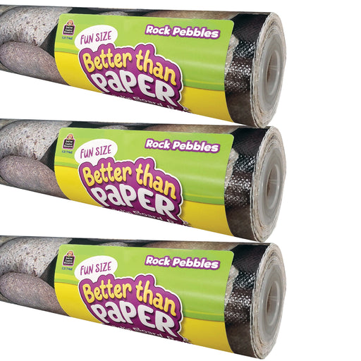 Fun Size Better Than Paper® Bulletin Board Roll, 18" x 12', Rock Pebbles, Pack of 3