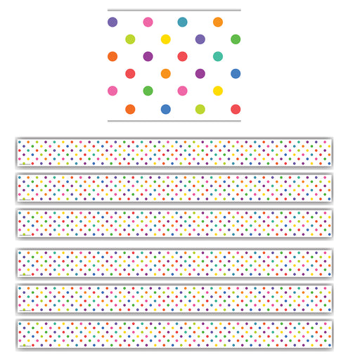 (6 Pk) Colorful Dots Straight Bordr Trim