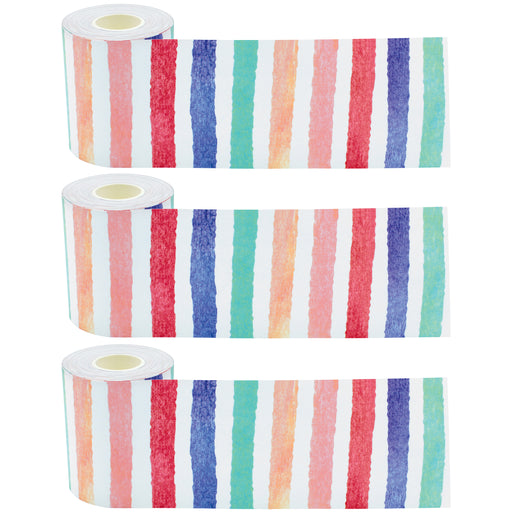 (3 Pk) Watercolor Stripes Rolled Trim