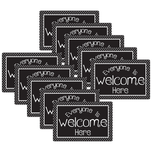 Computer Mouse Pad, 8" x 10", Everyone is Welcome Here, BW Dots, Pack of 10