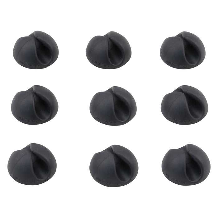 Cabledrop Minis Cord Management, Black, Pack of 9