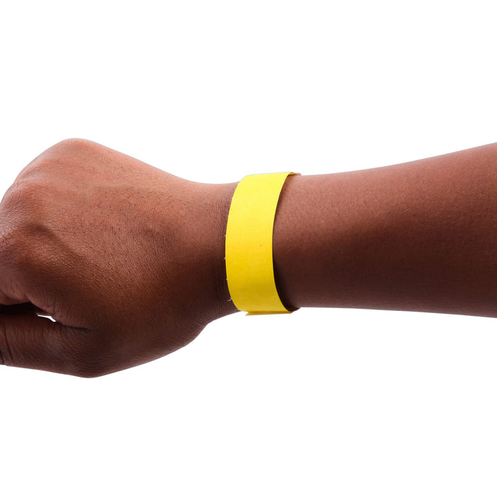 Sequentially Numbered Security Wristbands, 3/4", Yellow Pack of 100