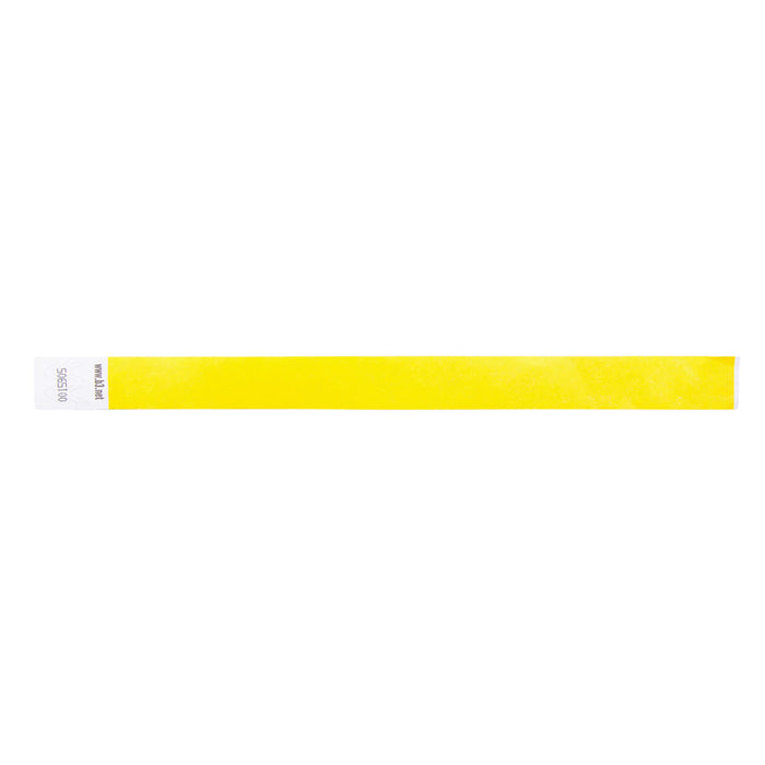 Sequentially Numbered Security Wristbands, 3/4", Yellow Pack of 100