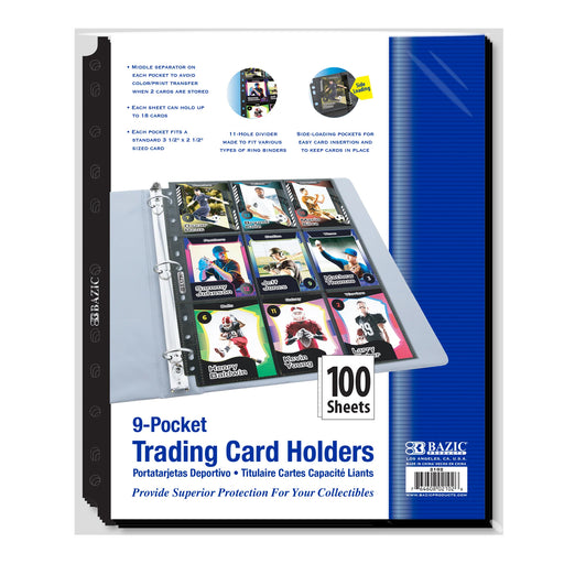 9-pocket Trading Card Holders 100 Sheets