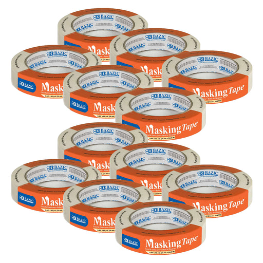 General Purpose Masking Tape, 0.94" x 2160" (60 Yards), Pack of 12