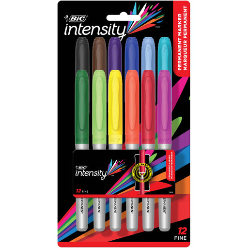 Permanent Markers Fine Asst 12ct Intensity