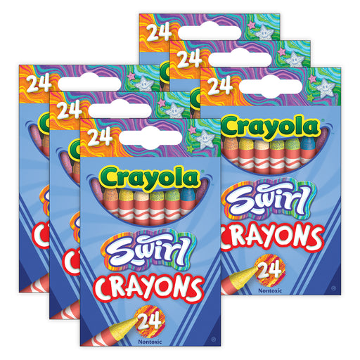 SWIRL Crayons, 24 Per Pack, 6 Packs