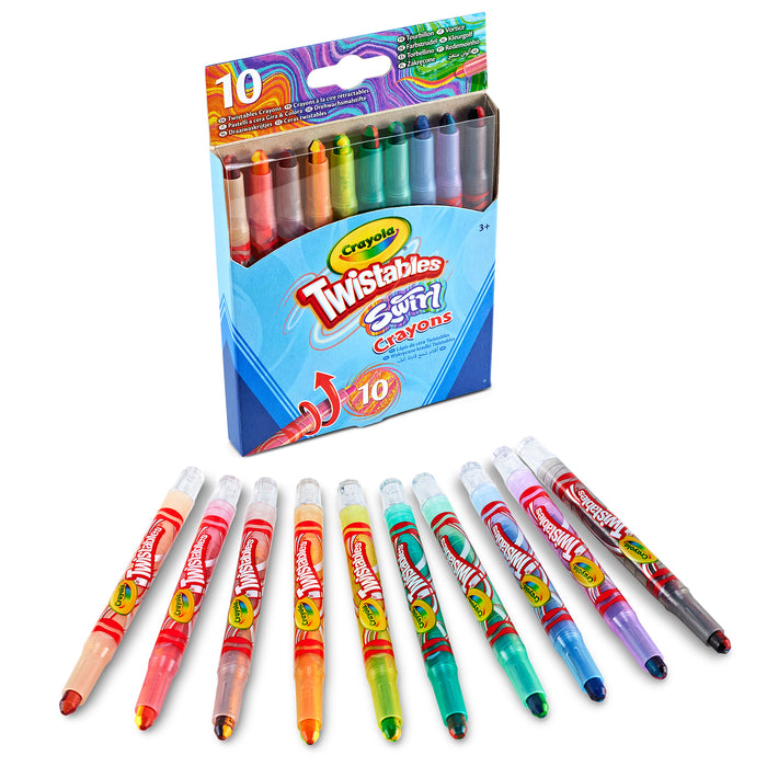 SWIRL Mini Twistable Crayons, 10 Per Pack, 6 Packs