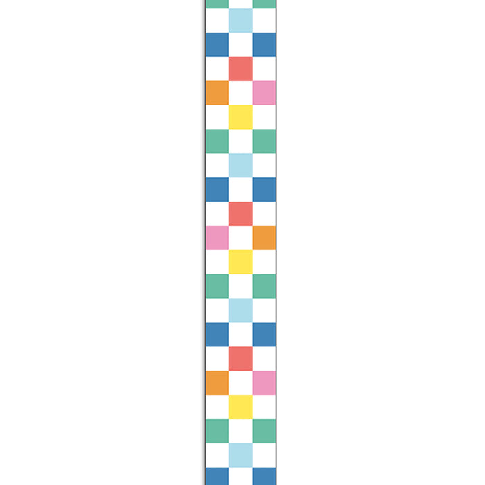 We Stick Together Checkered Rainbow Straight Bulletin Board Borders, 36 Feet Per Pack, 6 Packs