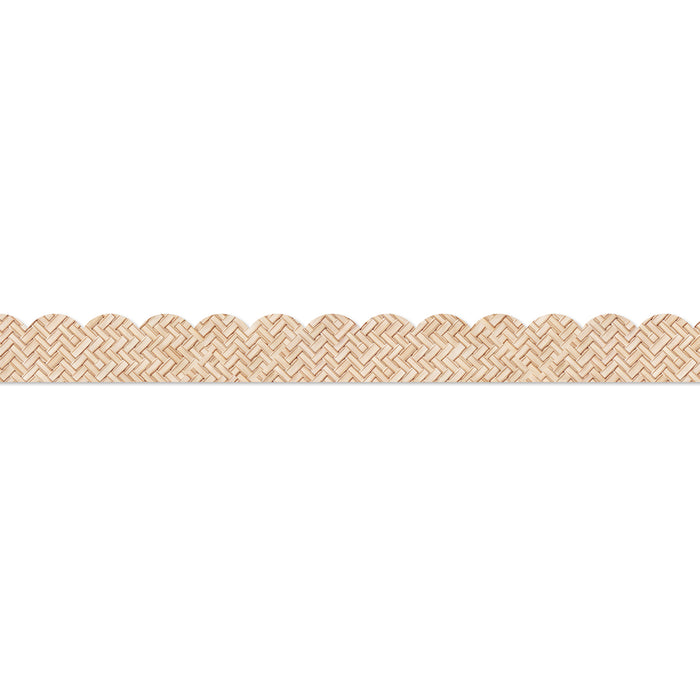 True to You Woven Bamboo Scalloped Bulletin Board Borders, 39 Feet Per Pack, 6 Packs