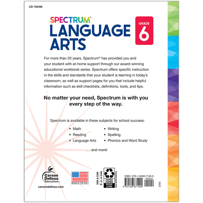 Spectrum Gr6 Language Arts Workbook