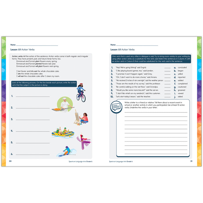 Spectrum Gr6 Language Arts Workbook