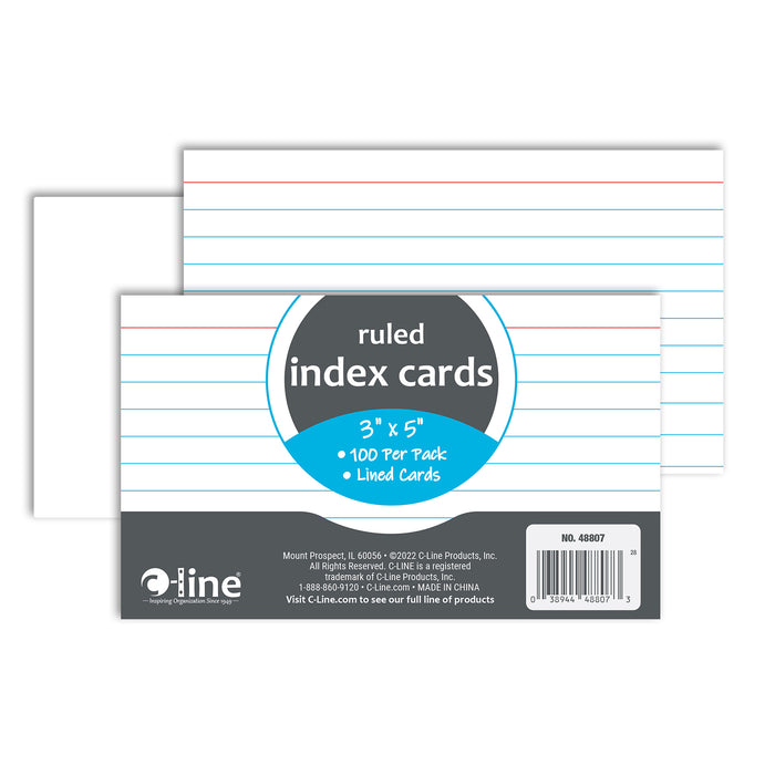 (12 Pk) 3 X 5 Index Cards White