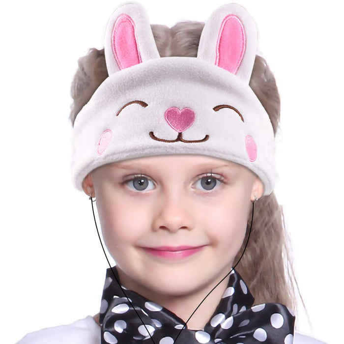 H1 Adjustable Fleece Headband Headphones, Rabbit