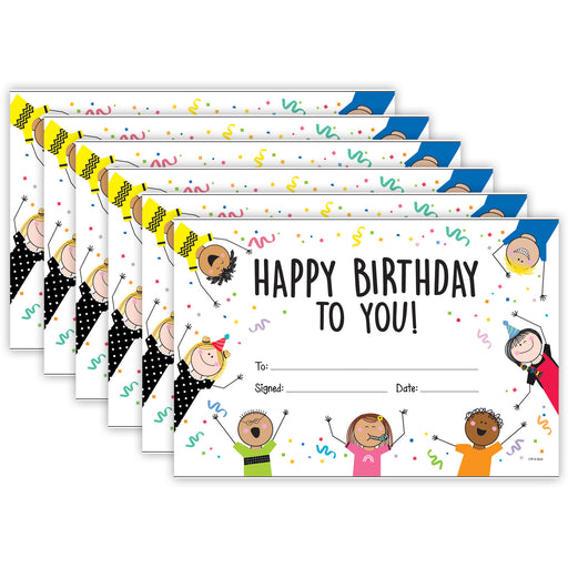 Stick Kids Happy Birthday Awards, 30 Per Pack, 6 Packs