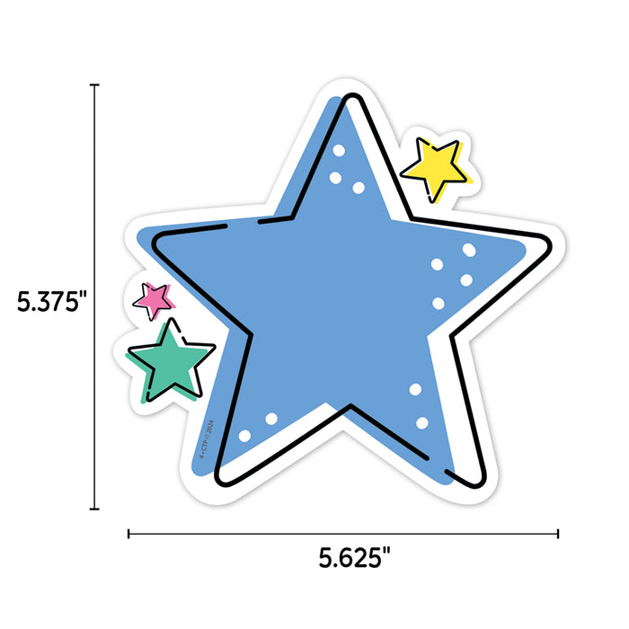 Star Bright Stars 6" Designer Cut-Outs, 36 Per Pack, 3 Packs