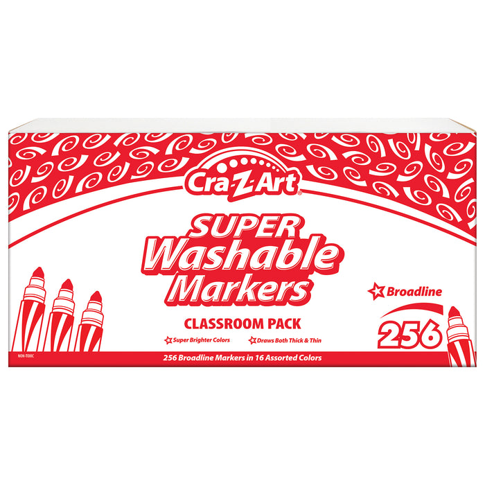 Washable Broad Line Markers Classroom Pack, 256 count