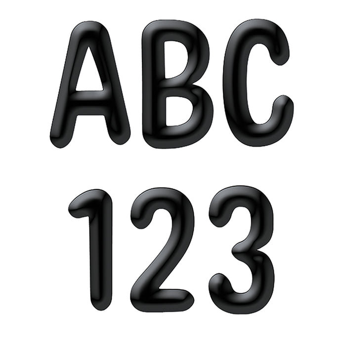 Color My World - Solid Black 4" Deco Letters, 180 Per Pack, 3 Packs
