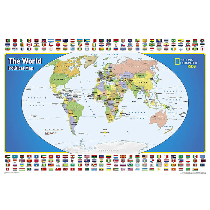 World and United States for Kids, Poster Size, Map Pack Bundle, 36" x 24"