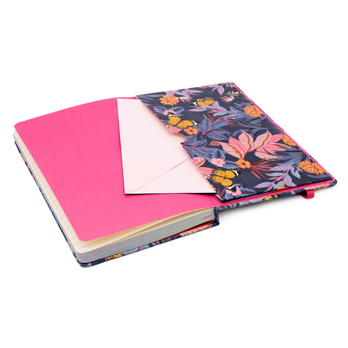 Blue Bloom Softcover Notebook 3ct W/pocket