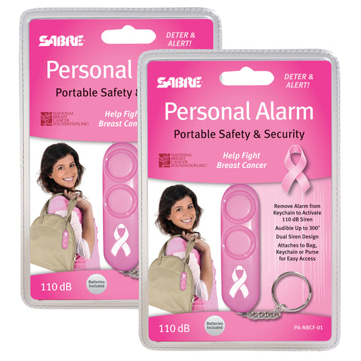(2 Ea) Pink Personal Alarm Supports Nbcf