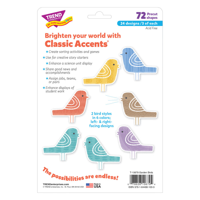 Garden Birds Classic Accents® Variety Pack, 72 Per Pack, 3 Packs