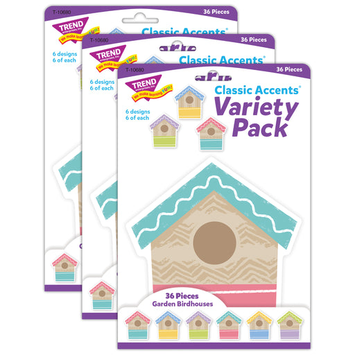 Garden Birdhouses Classic Accents® Variety Pack, 36 Per Pack, 3 Packs