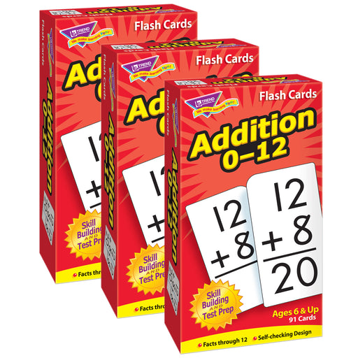 Addition 0-12 Skill Drill Flash Cards, Pack of 3