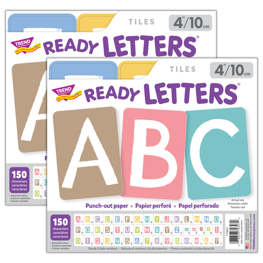 Garden Path 4" Tiles Uppercase Ready Letters®, 150 Pieces Per Pack, 2 Packs