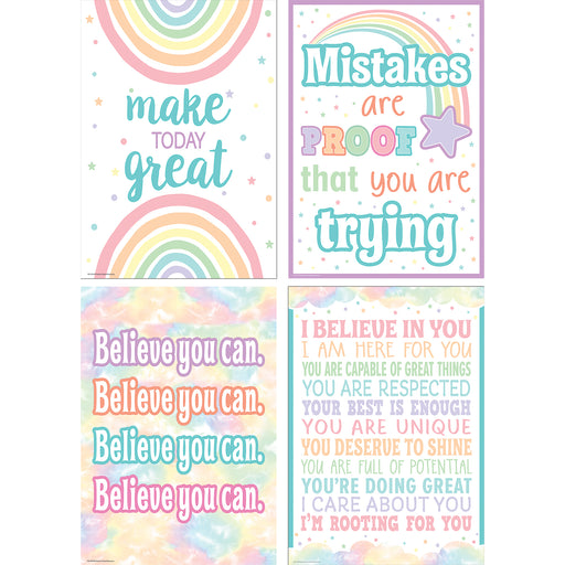 4ct Pastel Pop Positive Poster Set