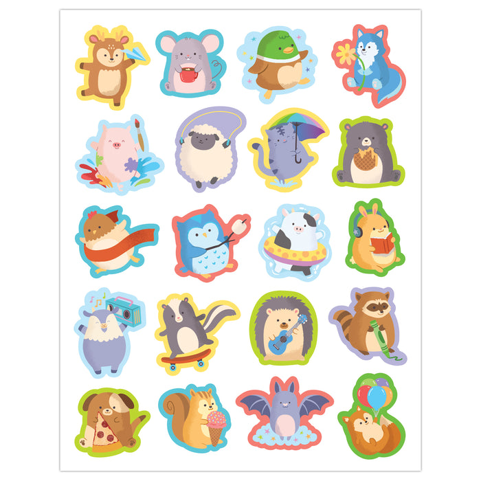 Cute Critters Stickers, 120 Per Pack, 12 Packs