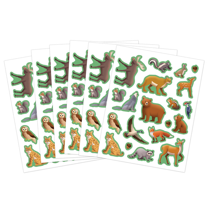 Woodland Animals Stickers, 120 Per Pack, 12 Packs