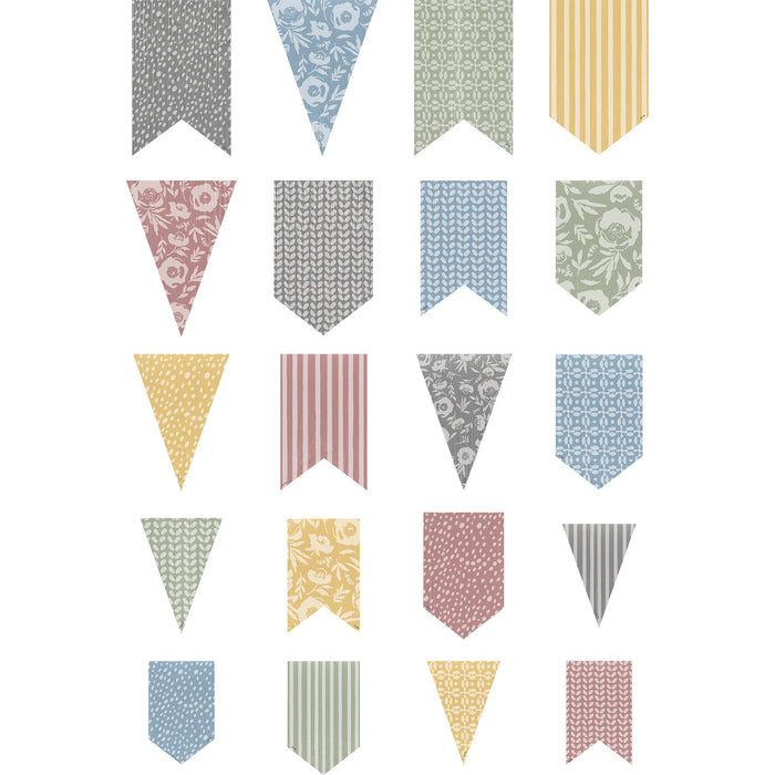 Classroom Cottage Pennants Accents - Assorted Sizes, 60 Per Pack, 3 Packs