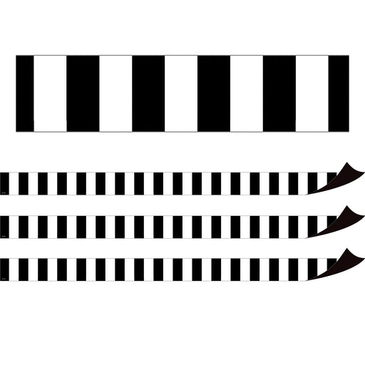 Black Stripes Magnetic Border, 24 Feet Per Pack, 3 Packs