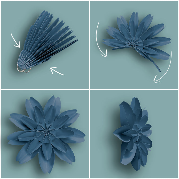 Calming Colors Paper Flowers, Pack of 4