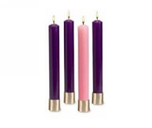 Candle-Advent Set 16" x 1-1/2"-3 Purple/1 Pink DISCONTINUED: 05/22/2013
