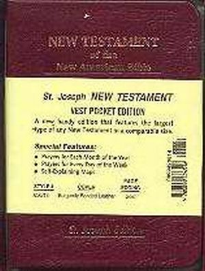 New Catholic Version St. Joseph Edition Vest Pocket New Testament-Burgundy Bonded Leather